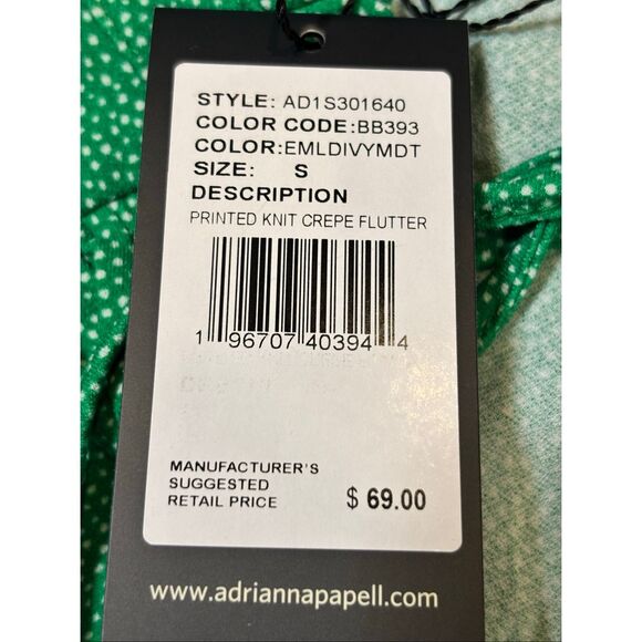 Adrianna Papell vivid green top blouse size S - Picture 7 of 10
